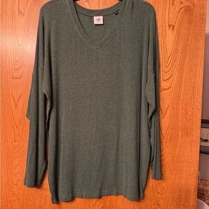 CAbi Forest Green V-Neck Serenity Tee
